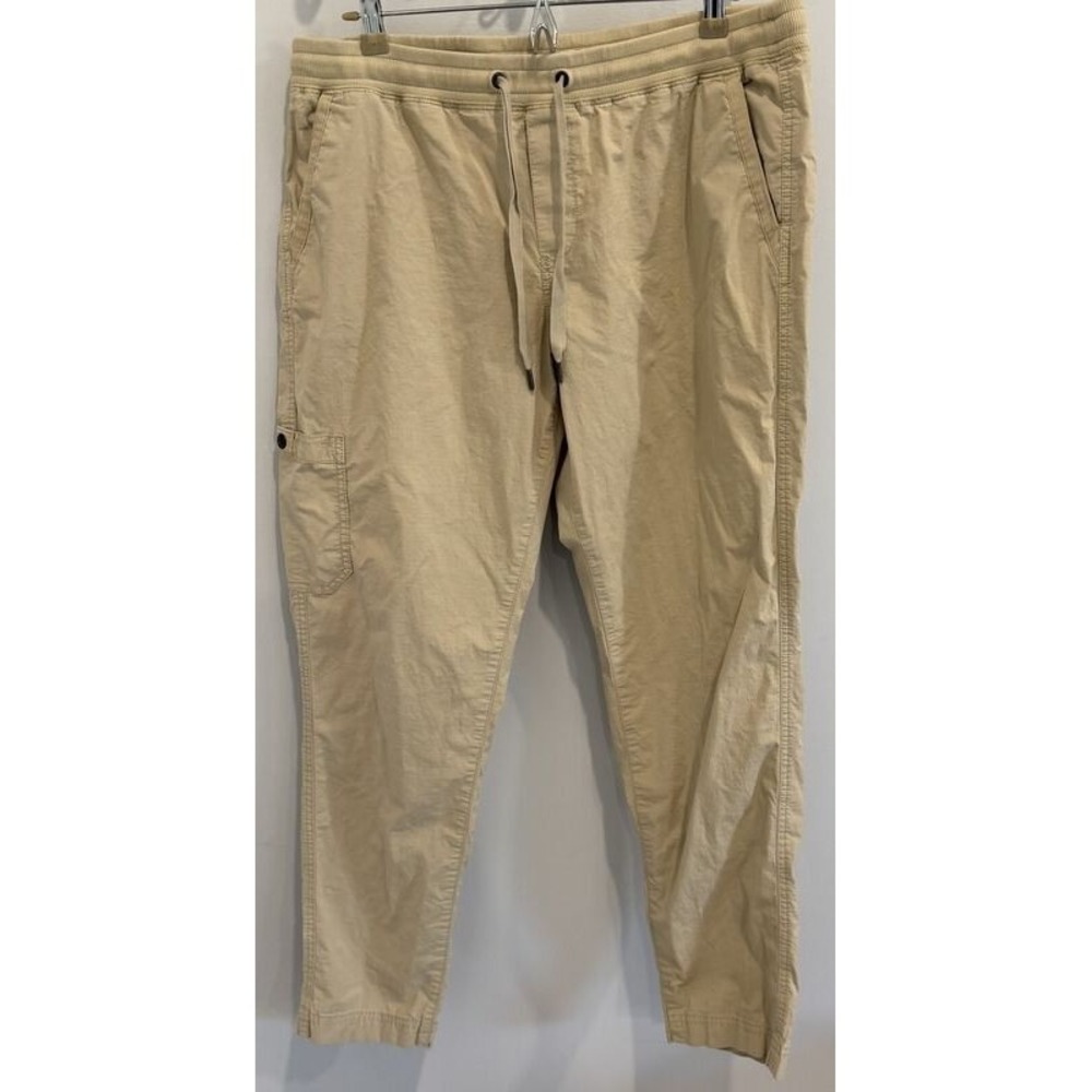 LL Bean Womens Vista Camp Pant Straight Leg Stone‎ Tan Ripstop Pants Size Large